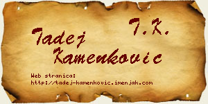 Tadej Kamenković vizit kartica